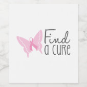 蝶胸部乳がん ワインラベル (シングルラベル)