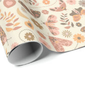 蝶自然と花柄 ラッピングペーパー (ロールコーナー)
