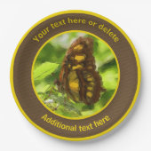 蝶自然アートパーソナライズされたパーティー ペーパープレート (正面)