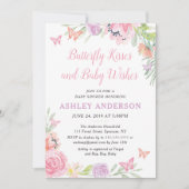 蝶花のベビーシャワーの招待状 招待状 (正面)