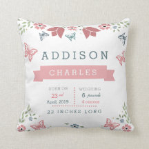 蝶花の庭のベビーStatsの枕