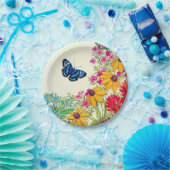 蝶花の庭の紙皿 ペーパープレート (パーティー)