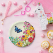 蝶花の庭の紙皿 ペーパープレート (パーティー)