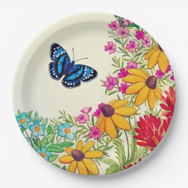 蝶花の庭の紙皿 ペーパープレート