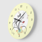 蝶花アールデコ時計 ラージ壁時計 (傾斜)