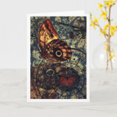 蝶芸術のnotecard 4 カード (黄色い花)