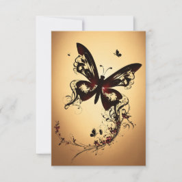 蝶芸術的デザインカスタムサンキューカード サンキューカード