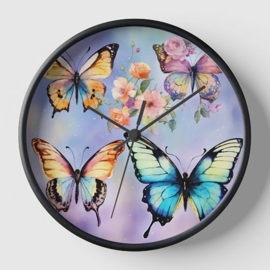 蝶芸術的計時係 壁時計 (正面)