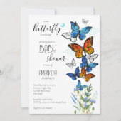 蝶草花ベビーシャワー招待状 招待状 (正面)