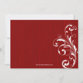 蝶華麗さのブライダルシャワーの招待の赤 招待状 (裏面)