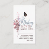 蝶葉エレガント赤ちゃんシャワーオムツラッフル エンクロージャーカード (正面)