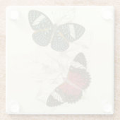 蝶葉付きセピカラフルア ガラスコースター (裏面)