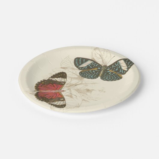 蝶葉付きセピカラフルア ペーパープレート (アングル)