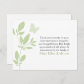 蝶葬儀のメッセージカードの平らな死別のノート ノートカード (正面/裏面)