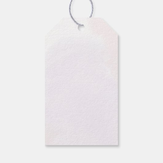 蝶薄紫ピンクベビーシャワーギフトラベル ギフトタグ (裏面)