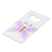 蝶薄紫抽象芸術 クレジットカード栓抜き (裏面アングル)