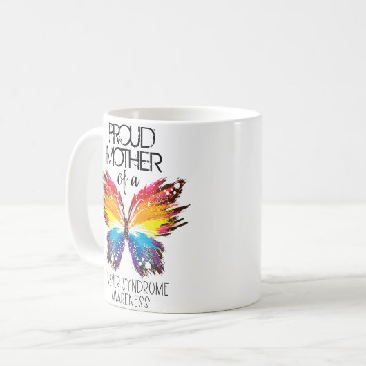 蝶誇りを持った類ターナー症候群の母 コーヒーマグカップ (正面左)