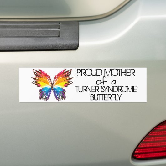 蝶誇りを持った類ターナー症候群の母 バンパーステッカー (車上)