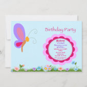 蝶誕生日のパーティの招待状 招待状 (正面)