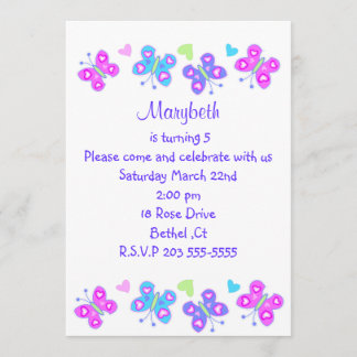 蝶誕生日の招待 招待状