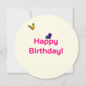 蝶誕生日カード 招待状 (裏面)