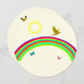 蝶誕生日カード 招待状 (正面/裏面)