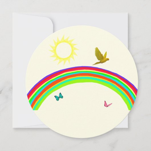 蝶誕生日カード 招待状 (正面)