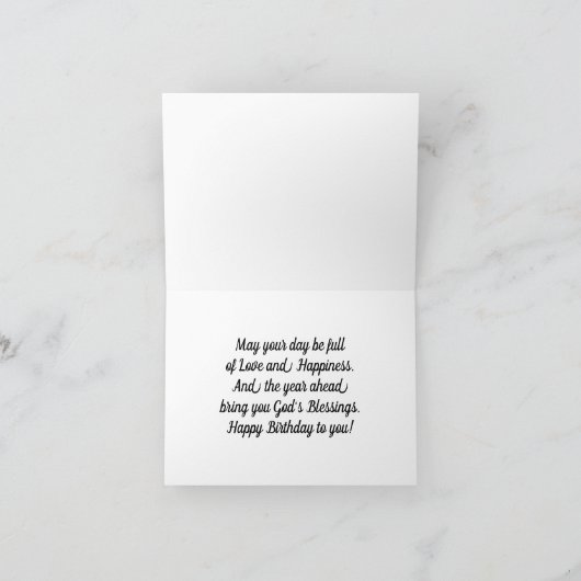 蝶誕生日グリーティングカード付き猫 カード (内部)