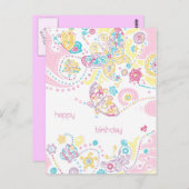 蝶誕生日葉書 ポストカード (正面/裏面)