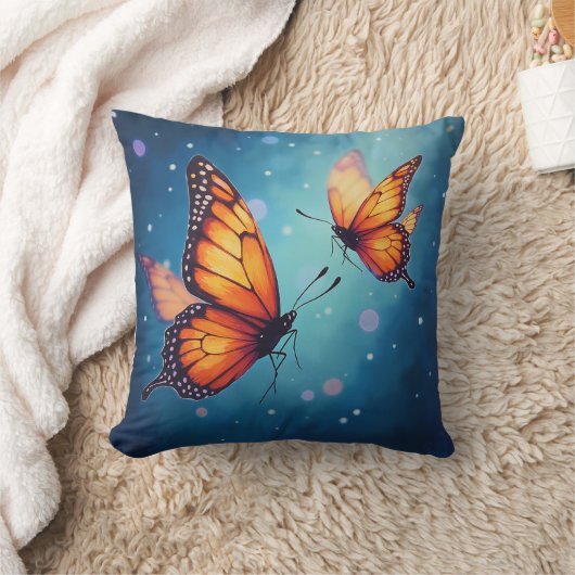 蝶輝く枕 クッション (ブランケット)