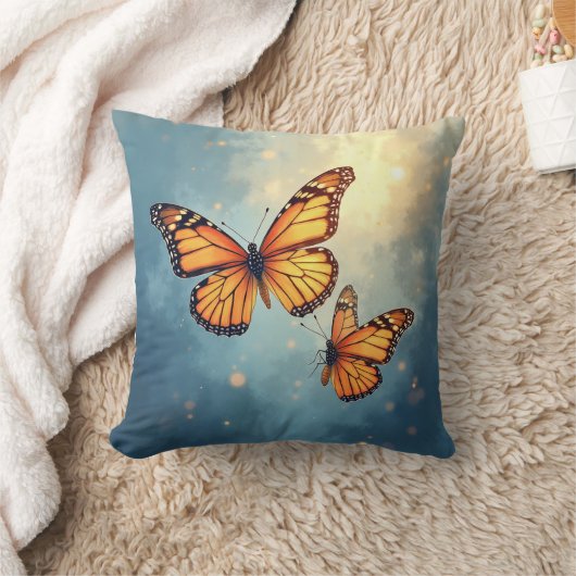 蝶輝く枕 クッション (ブランケット)