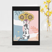 蝶遊とヒマワリの猫 カード (黄色い花)