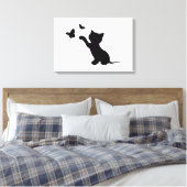 蝶遊と子猫 キャンバスプリント (インサイチュ (寝室))