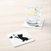 蝶遊と子猫 スクエアペーパーコースター (インサイチュ)