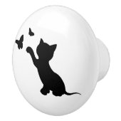 蝶遊と子猫 セラミックノブ (右)