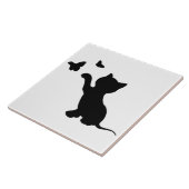 蝶遊と子猫 タイル (側面)