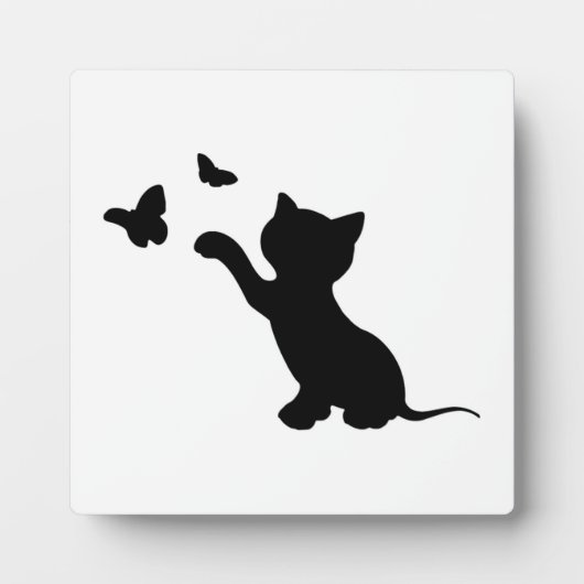 蝶遊と子猫 フォトプラーク (正面)