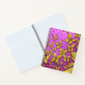 蝶金ゴールドグリッターピンク背景 ノートブック (内部)