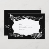 蝶音楽Fidelityの黒いrsvp 出欠カード (正面/裏面)