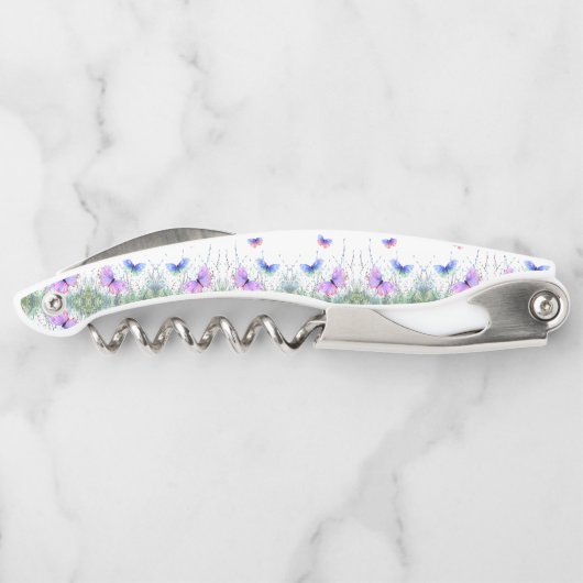 蝶飛んでいるウェイターのコルク ソムリエナイフ (裏面)