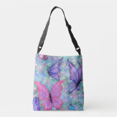 蝶飛んでいるクロスボディバッグ クロスボディバッグ (裏面)