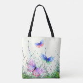 蝶飛んでいるトートバッグ春 トートバッグ (裏面)