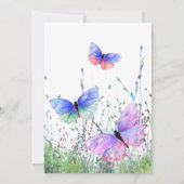 蝶飛んでいるハッピーバースデーカード (裏面)