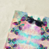 蝶飛んでいるビーチタオル ビーチタオル (インサイチュ)