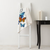 蝶飛んでいるモルフォと（昆虫）オオカバマダラ、モナーク シェルパブランケット (インサイチュ)