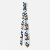 蝶飛んでいるモルフォと（昆虫）オオカバマダラ、モナーク ネクタイ (裏面)