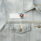 蝶飛んでいるモルフォと（昆虫）オオカバマダラ、モナーク 名札 (インサイチュ)