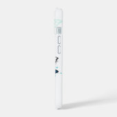 蝶飛んでいるモルフォと（昆虫）オオカバマダラ、モナーク iPhone 15ケース (左側面)