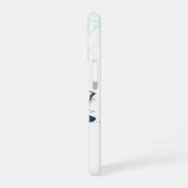 蝶飛んでいるモルフォと（昆虫）オオカバマダラ、モナーク iPhone 16ケース (左側面)