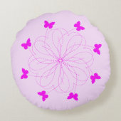 蝶飛んでいる円枕 ラウンドクッション (裏面)